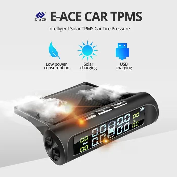 E-ACE énergie solaire TPMS système de surveillance d'alarme de pression des pneus de voiture système