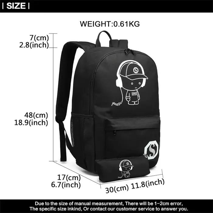 Sac à dos unisexe KONO, fluorescent, léger, imperméable, en polyester, 30x17x48cm, pour l'école, les