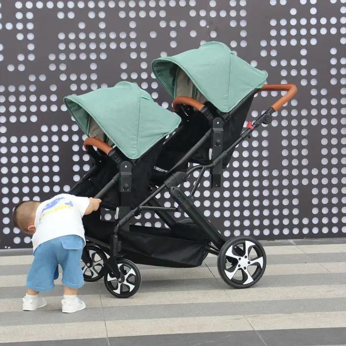 2025 NOUVEAU Poussette double 3 en 1 avec siège auto chariot landau Double Poussette pour deux enfan