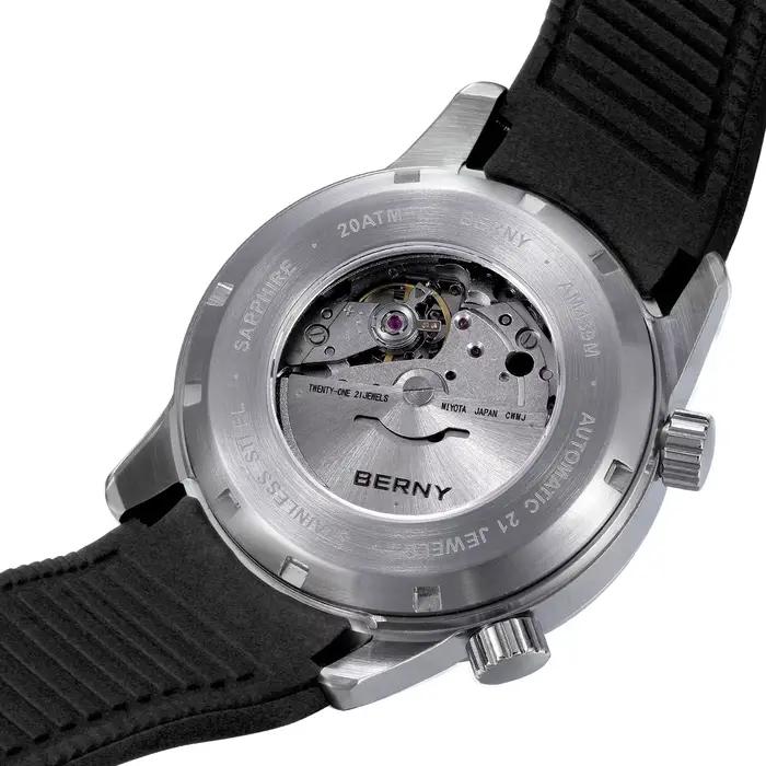 BERNY montres de plongée pour hommes 200M étanche Super lumineux automatique mécanique montre de plo
