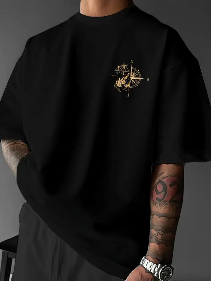 Nouveau T-shirt pour homme à motifs géométriques et en relief, style streetwear, idéal pour un usage