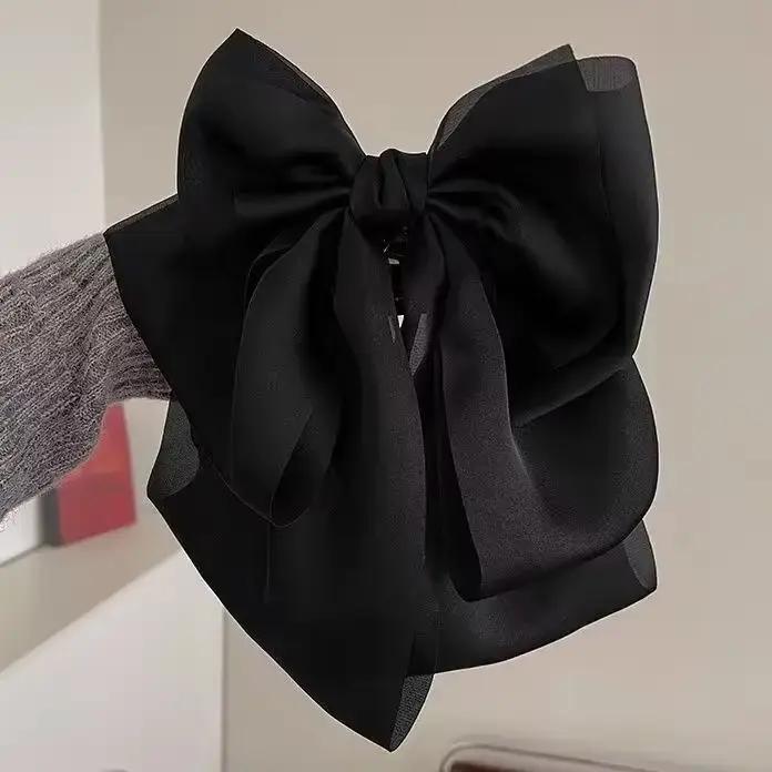 Pince à cheveux coréenne grande taille pour femmes, Barrettes à queue de cheval haute, couvre-chef p