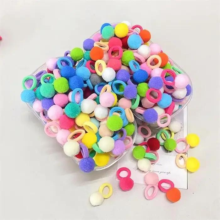 Bandes de cheveux élastiques en peluche colorées pour filles, 20 pièces, attaches queue de cheval po