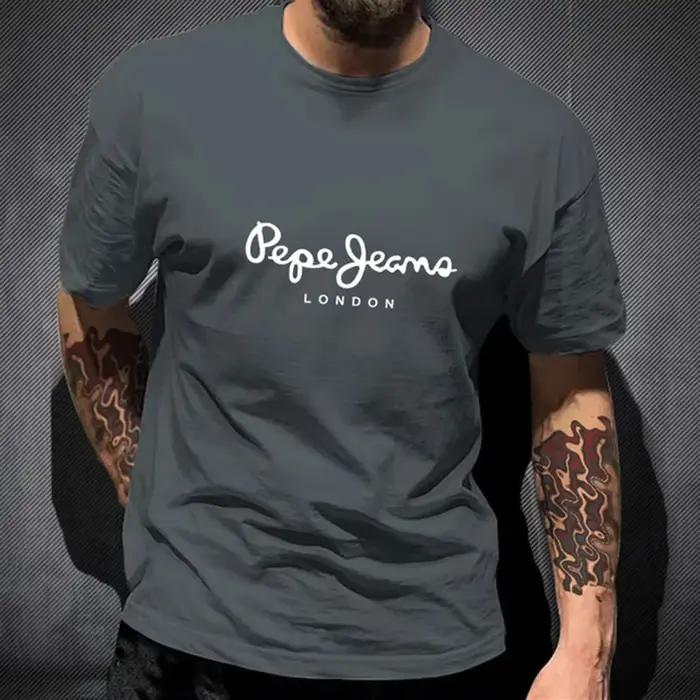 T-shirt Pepe Jeans London pour hommes, manches courtes, mode populaire, 100% coton, vêtements tendan