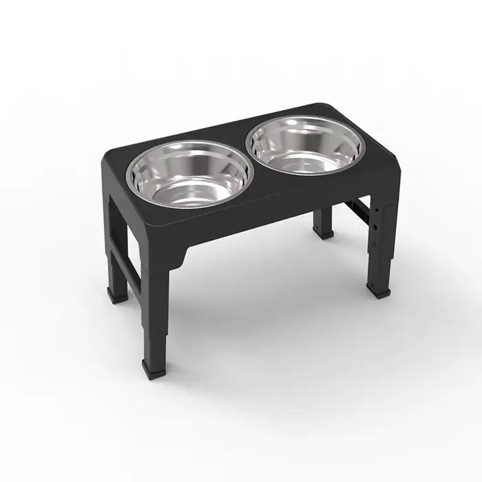 BOOTEELY-Mangeoire surélevée pour chien, support réglable, double bols en acier inoxydable, nourritu