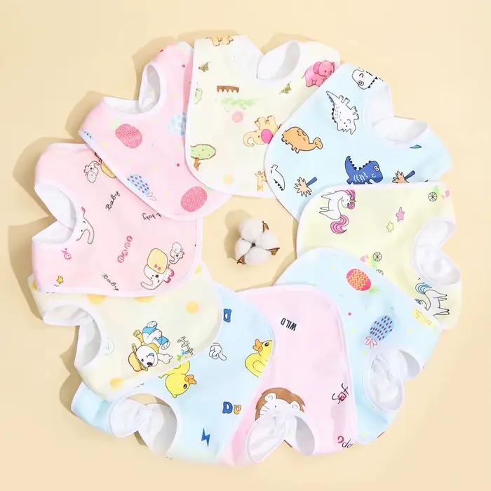 Bavoirs imperméables en coton pour bébé, 4/6/8/10 pièces, vêtements d'alimentation pour enfants, Pro