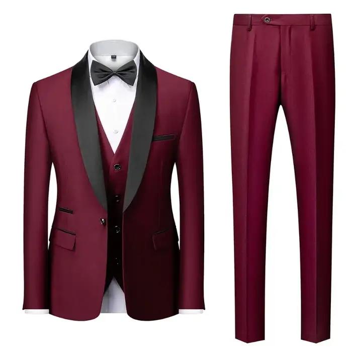 Costume de smoking décontracté pour homme, de marque haut de gamme, style boutique, blazer, gilet et