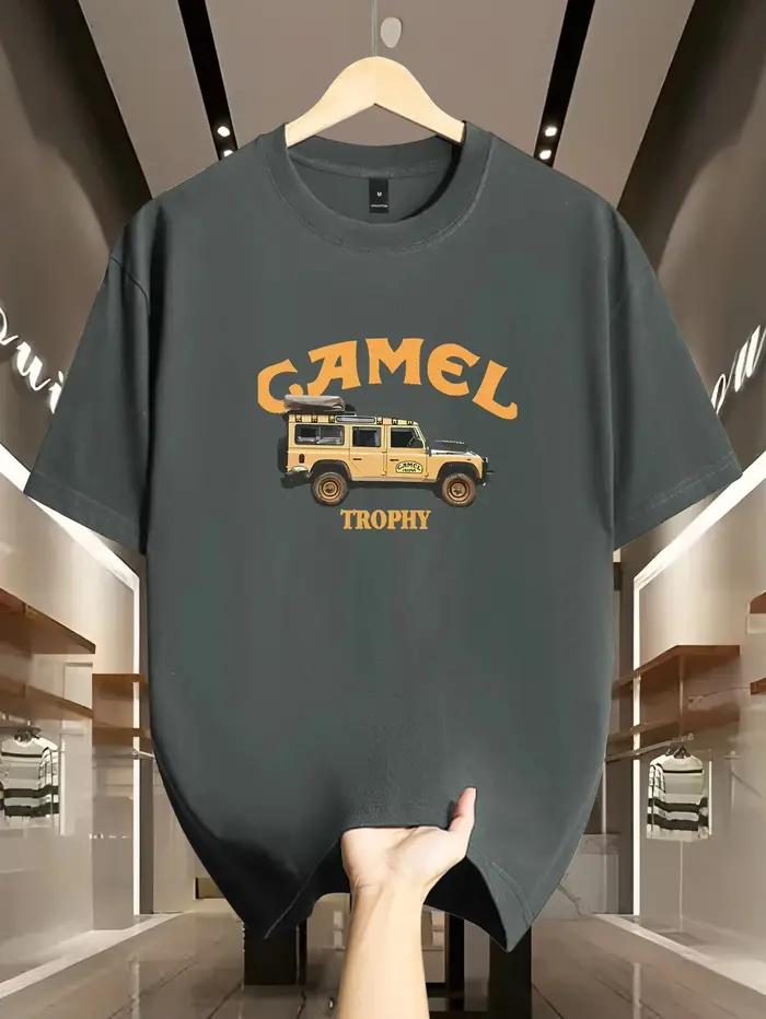T-shirt à manches courtes pour hommes, 100% coton pur, décontracté, à la mode, ample, à motif rétro