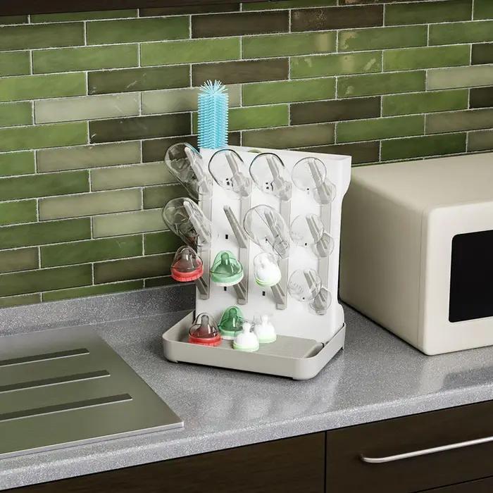 Égouttoir à biberons multi-niveaux grande capacité - Rangement comptoir peu encombrant pour accessoires bébé