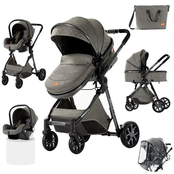 Système de voyage de poussette de bébé 3 en 1 de luxe avec siège auto landau de bébé poussette infan