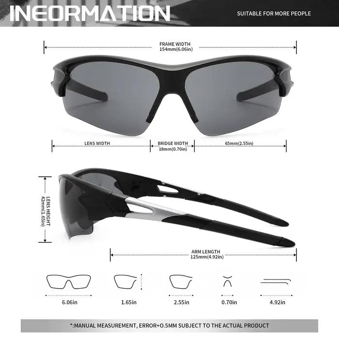 2 pièces nouvelles lunettes de soleil de sport enveloppantes semi-sans monture légères pour le cycli