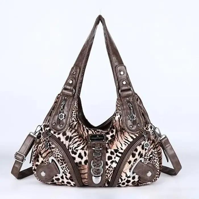 Sac à main pour femme Angel Kiss, grand sac à bandoulière pour femme, imprimé léopard, sac fourre-to