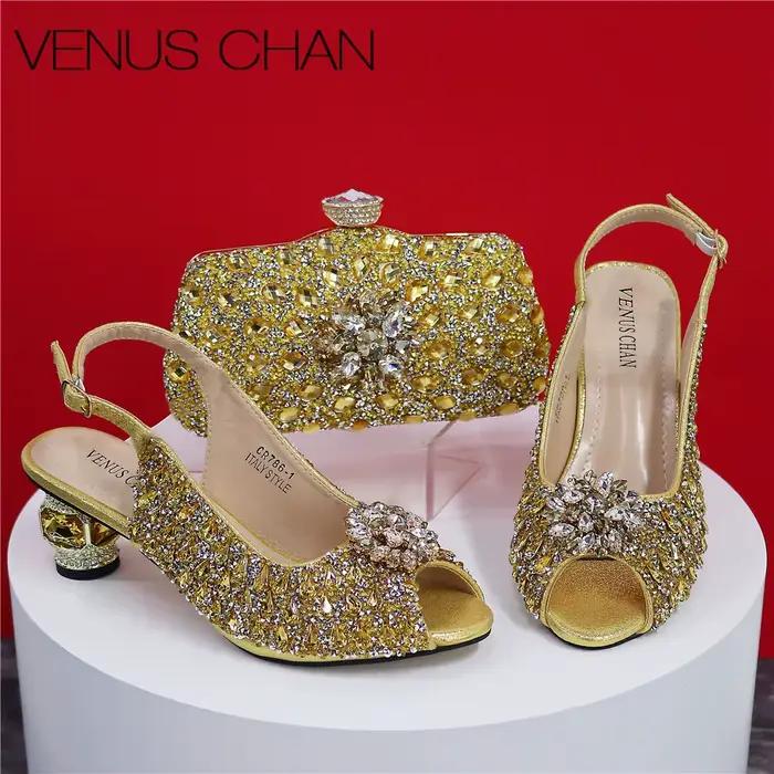 Sandales de mariage argentées pour femmes, plate-forme de mariée, talons ronds, conception de perceu