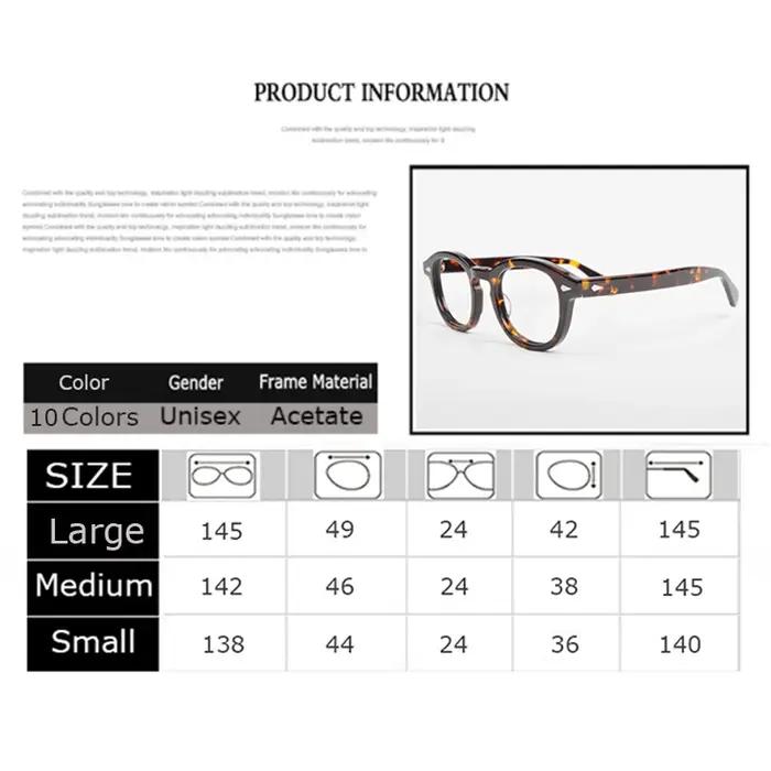 Monture de lunettes optiques pour homme et femme, style Lemtosh, lunettes Johnny Depp, monture en ac