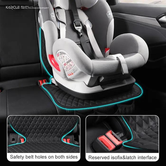 Coussin de sécurité en cuir pour enfants et animaux de compagnie tapis de protection pour sièges arrière de voiture avec housse de rangement pour enfants occasions familiales et voyages