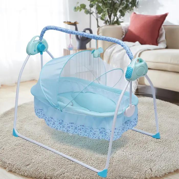 SHZICMY Berceau Électrique pour Bébé, Balancelle Électrique, Lit de Bébé, Berceau Automatique Sûr av