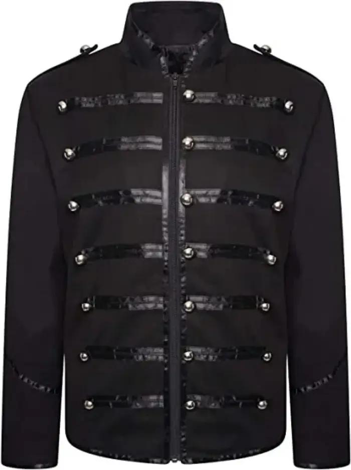Vestes militaires gothiques pour hommes, Steampunk, veste vintage médiévale, redingote rock à col mo