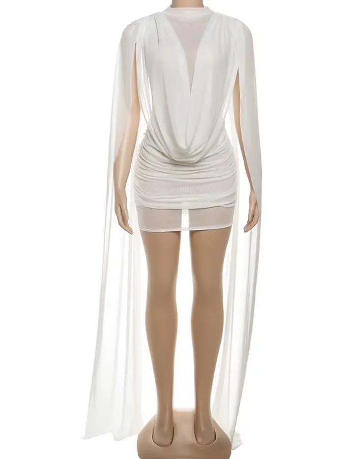 Robe sexy en patchwork Sisterlinda Coquette pour femmes, transparente, col bateau, sans manches, mou