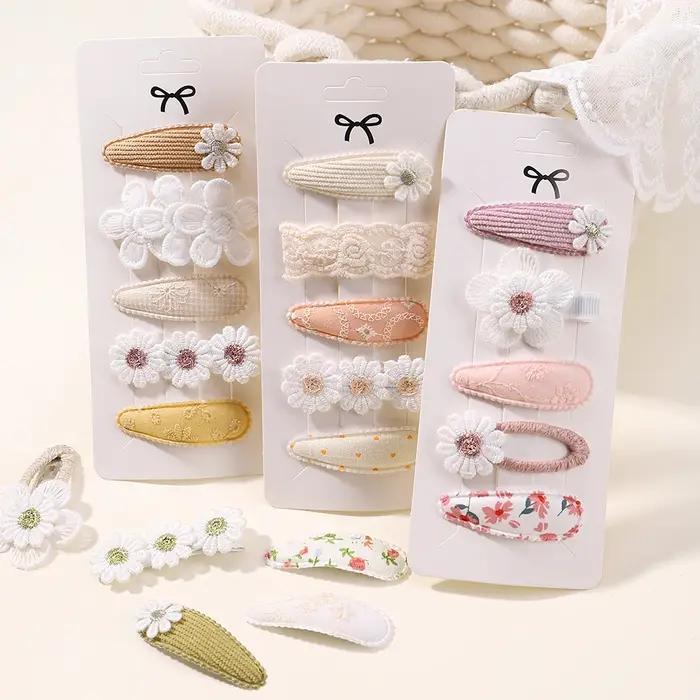 5 pièces/ensemble Mini bébé fille pince à cheveux mignon nœud Floral lapin princesse épingle à cheve