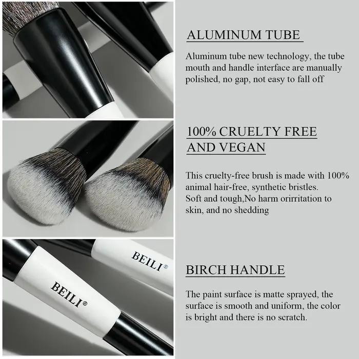 BEILI – ensemble de pinceaux de maquillage professionnels à double extrémité, 12 pièces, pour Contou