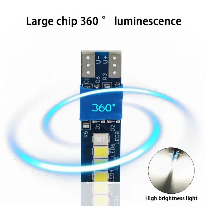 Lumière de lecture Canbus W5W T10 8smd 2835, 10 pièces, anti-erreur, ampoule de porte, Parking, bleu
