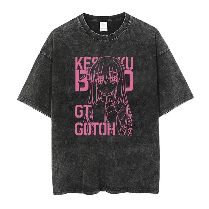 Hommes surdimensionnés imprimé t-shirts Bocchi Club groupe de musique Anime Bocchi The Rock couvertu
