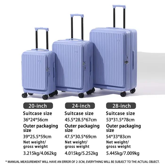 Valise extensible multifonctionnelle à ouverture frontale avec porte-gobelet, bagage de grande capac