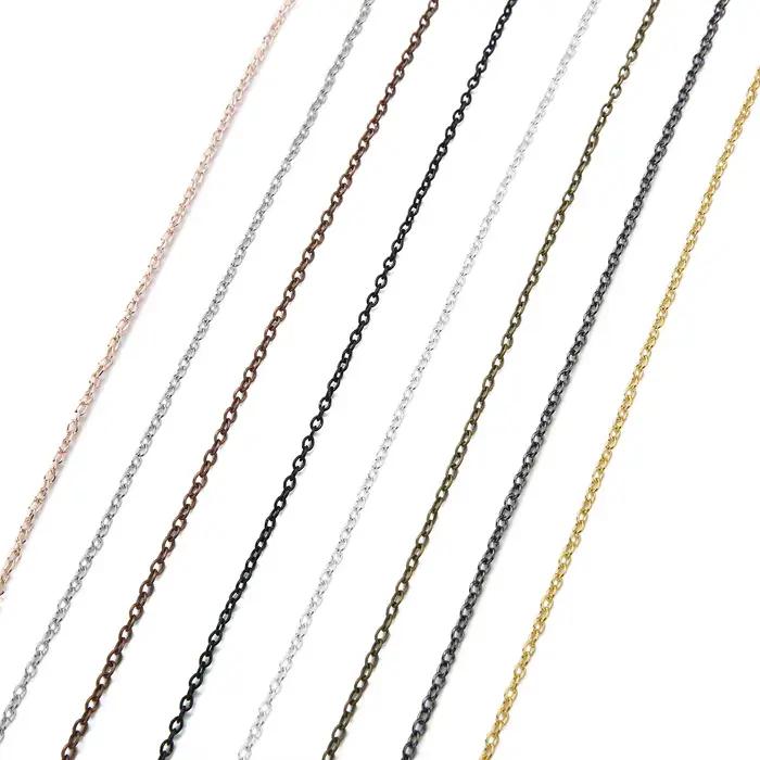 Chaîne de collier plaquée or/argenté/Bronze/noir, 5-10yards, pour la fabrication de bijoux, chaînes