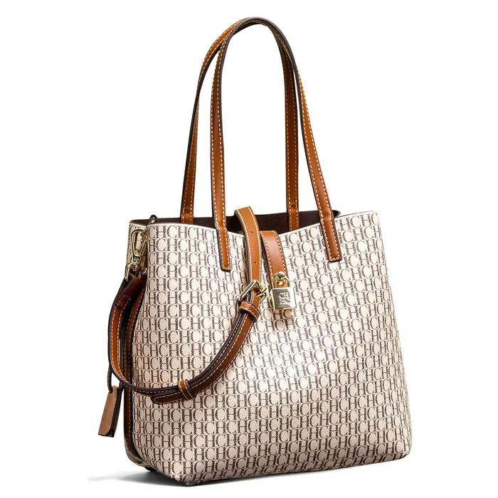 CHCH Sac fourre-tout Printemps Grande capacité Sac à main Simple Beige 27x12x22cm