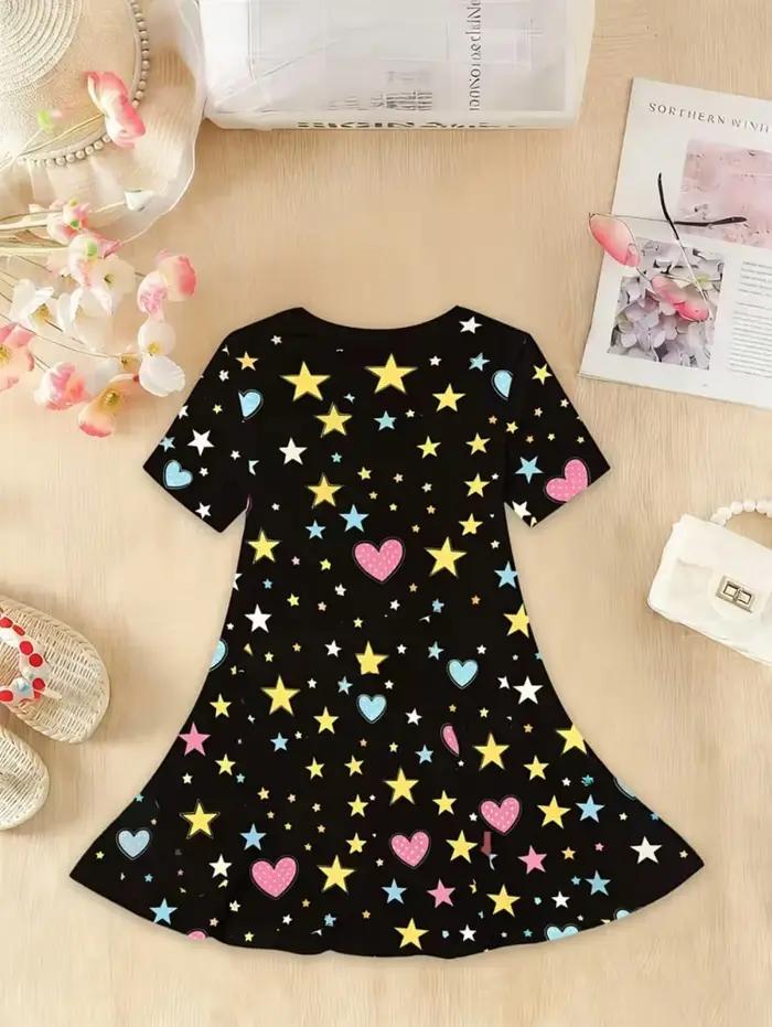 Robe graphique Kpop pour filles - Vêtements Harajuku colorés et amusants pour fans de musique