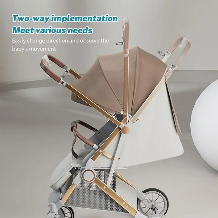 Poussette de luxe pour bébé, Portable, voyage, pliable, paysage haut, cadre en aluminium, voiture pl