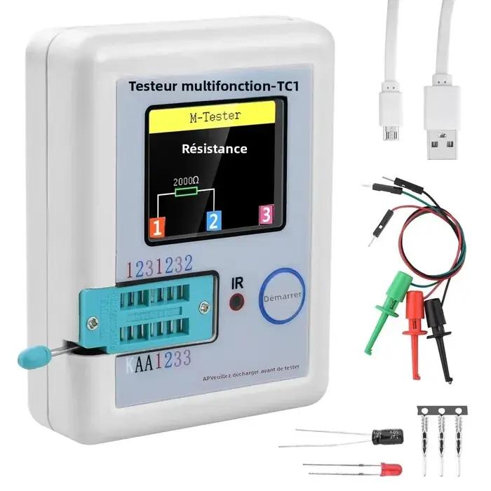 LCR TC1 1.8 "TFT LCD affichage multimètre Transistor testeur Diode Triode condensateur résistance Test mètre MOSFET NPN