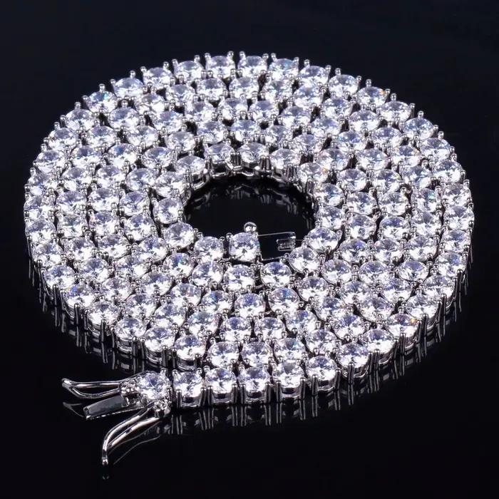 TOPGRILLZ 3mm-10mm glacé Bling AAA Zircon 1 rangée chaîne de Tennis collier hommes Hip Hop bijoux or