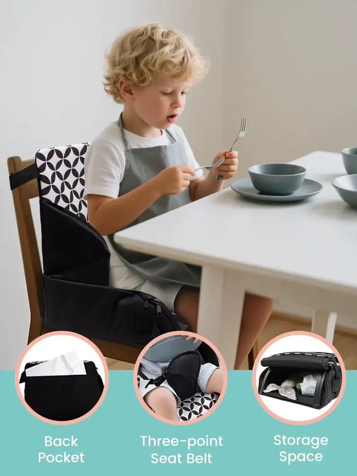 Chaise haute pour bébé siège rehausseur portable pliable coussin imprimé antidérapant siège surélevé pour enfants accessoire de voyage essentiel pour enfants