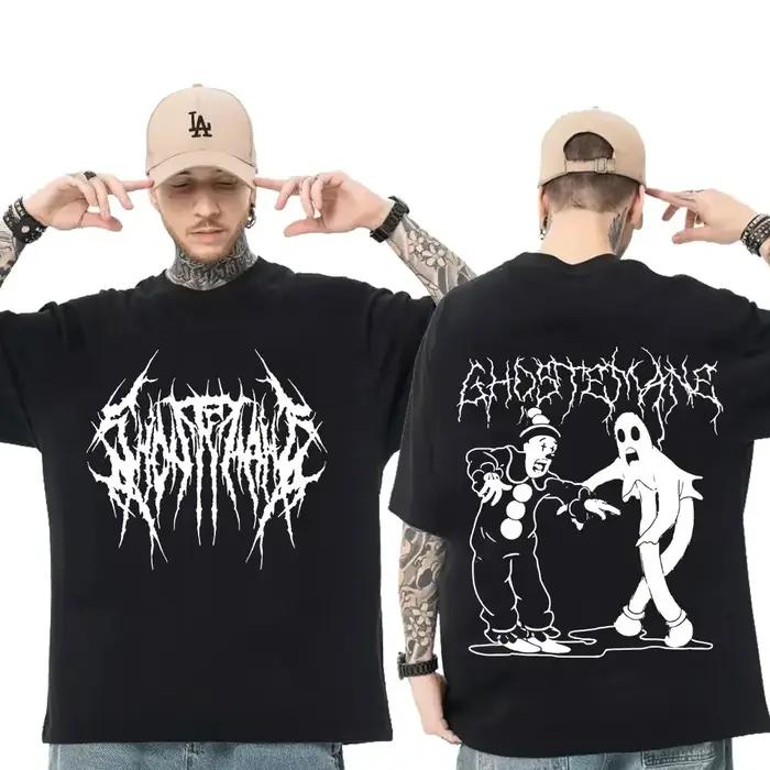 Hommes femmes imprimer T-shirt mode Hip Hop métal gothique Rock T-shirt ample Streetwear été ample S