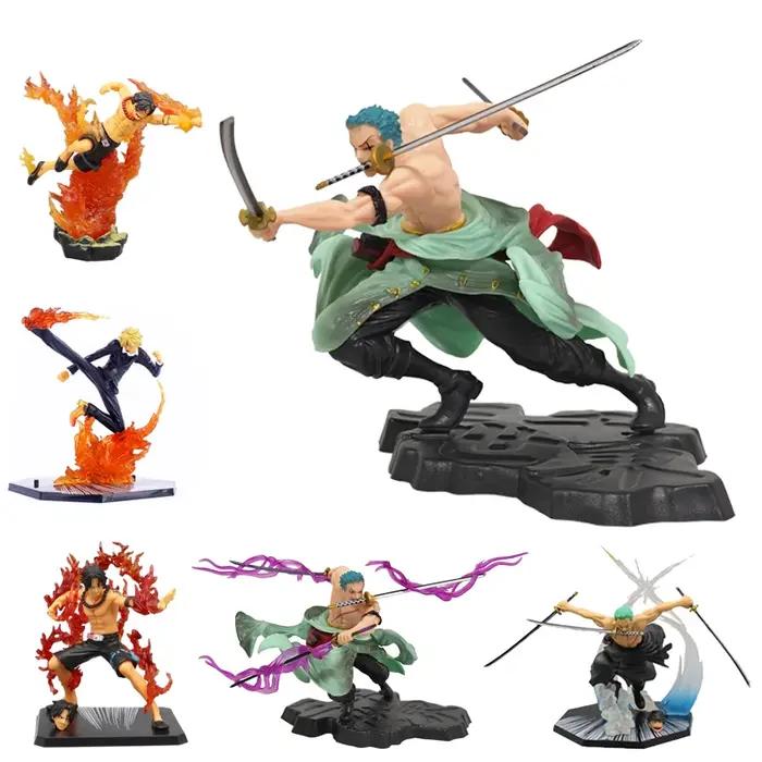 Statuette de Collection Anime Luffy et Zoro avec Trois Lames PVC Modèle Action pour Collectionneurs Occasions Spéciales