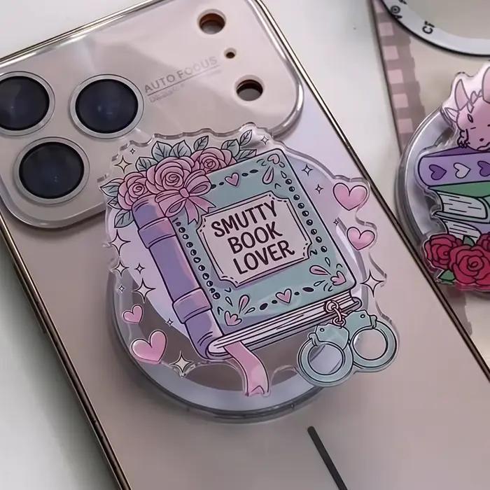 Support de téléphone en acrylique avec motifs dessin animé mignons fait main pour bureau ou décoration d'intérieur cadeau unique pour enfants et adultes