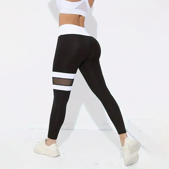 Leggings de pantalons de yoga taille haute colorés pour femmes Leggings d'entraînement de contrôle d