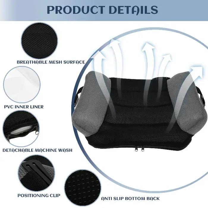 Coussin de siège rehausseur de voiture gonflable portable avec sac de rangement pour enfants en bas âge sécurité voyage confort familial