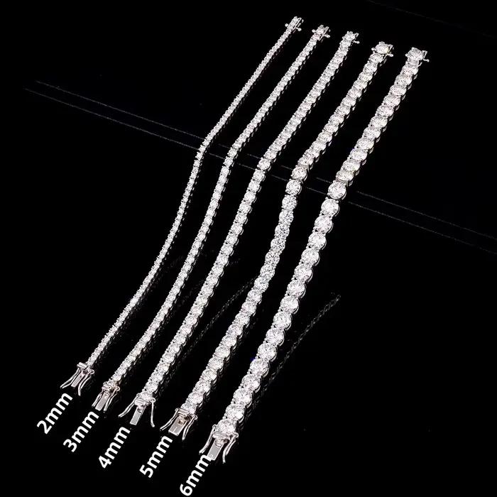Bracelet Tennis Moissanite D VVS1 Prix Usine en Argent Sterling S925 Plaqué Or 18 carats avec Certif