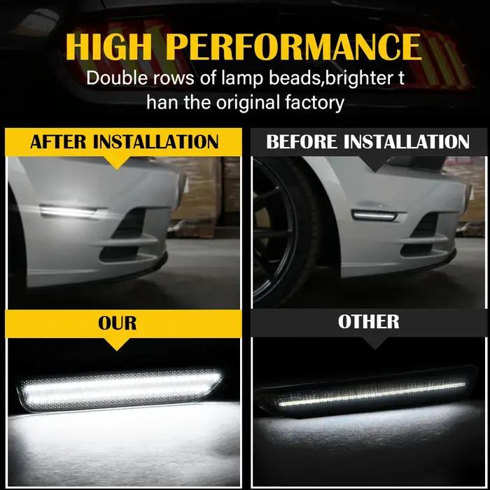2 pièces pour voiture Mustang LED feux de position latéraux arrière pour Ford Mustang 2010 2011 2012