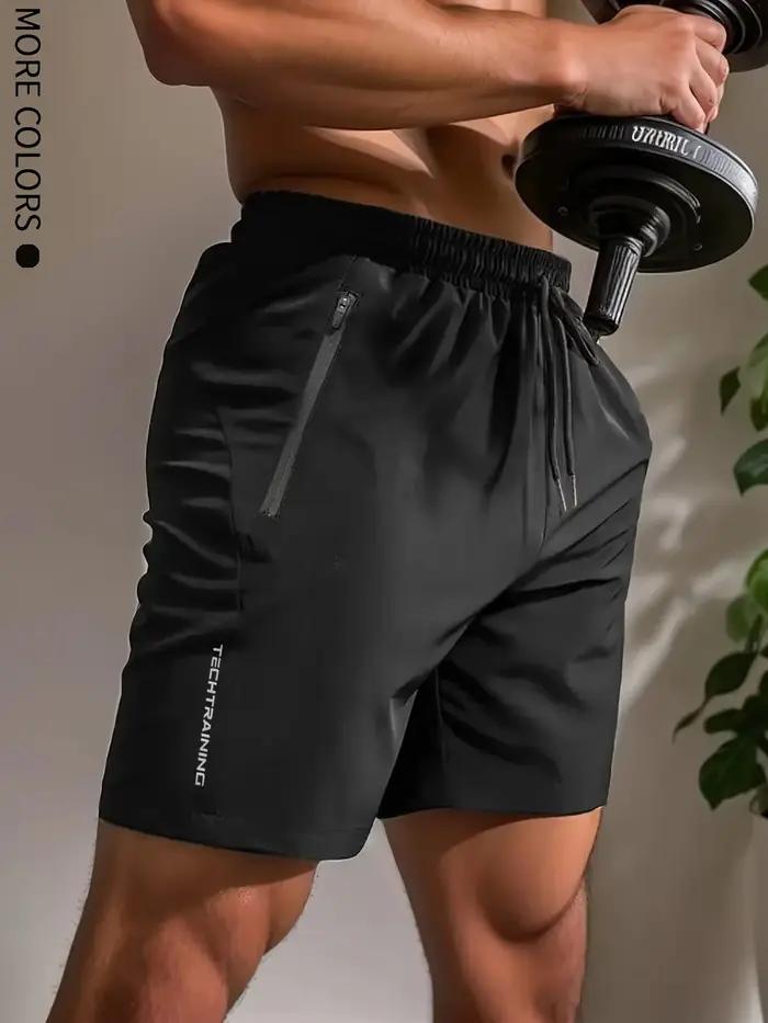 Short cinq pièces pour hommes, sport, fitness, natation, avec poches zippées, séchage rapide, décont
