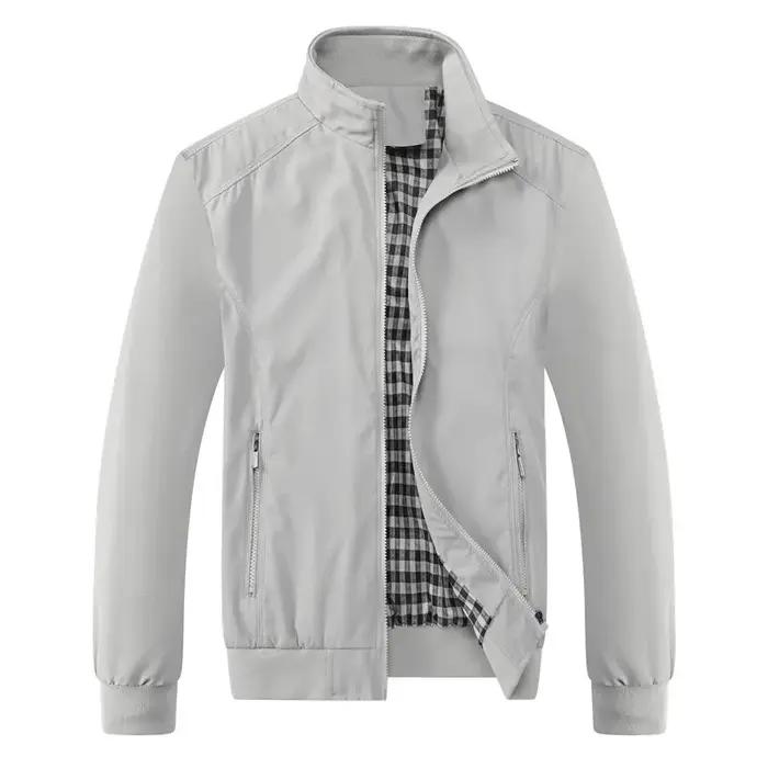 2025 printemps automne décontracté solide mode mince Bomber veste hommes pardessus nouveauté vestes