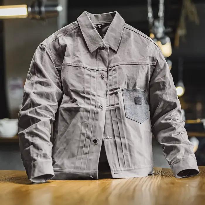 Maden – veste cirée à l'huile Vintage pour hommes, manteau de chasse imperméable en V, Double plis,
