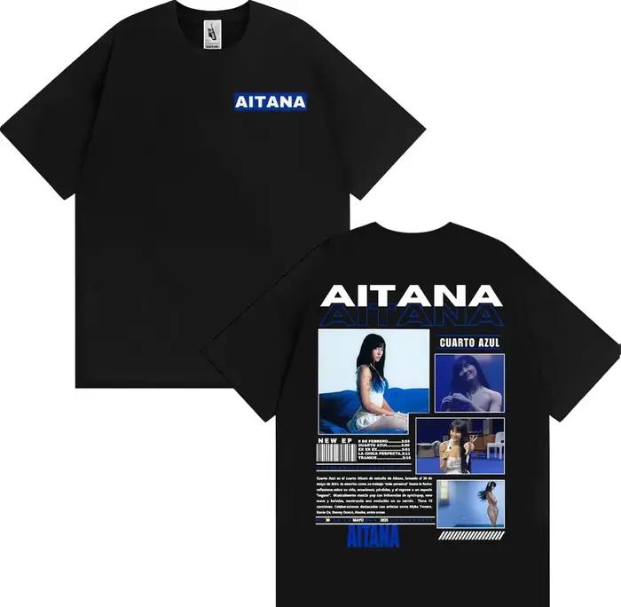 Chanteur Aitana Cuarto Azul Album 2025 Tour T-shirt Hommes Femmes Mode Esthétique Manches Courtes T-