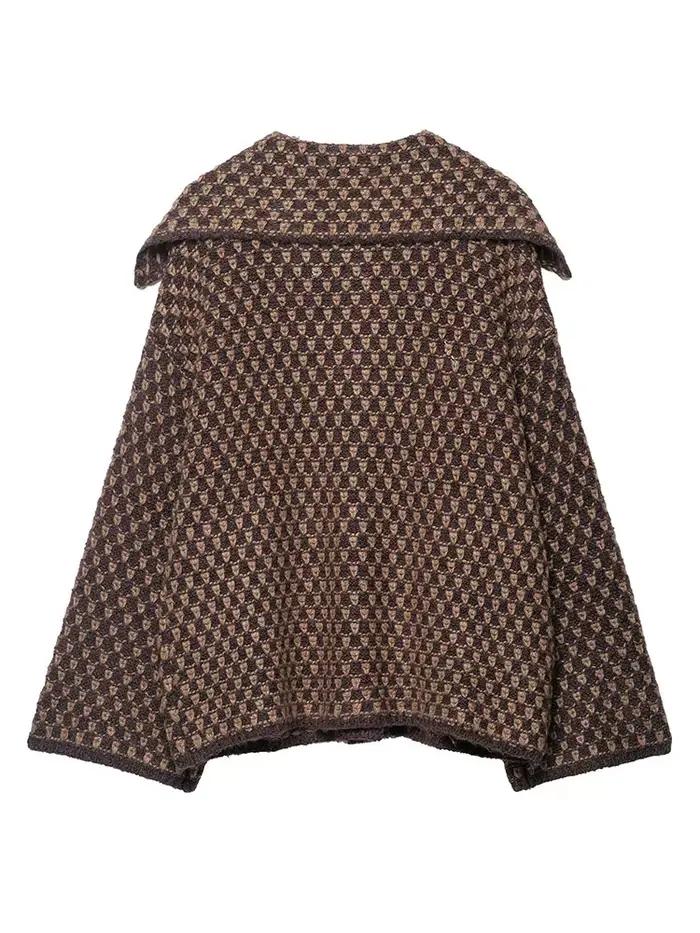 Veste Printemps HH 2026 pour Femmes, Cardigan Tricoté Décontracté Ample, Col Revers, Simple Boutonna