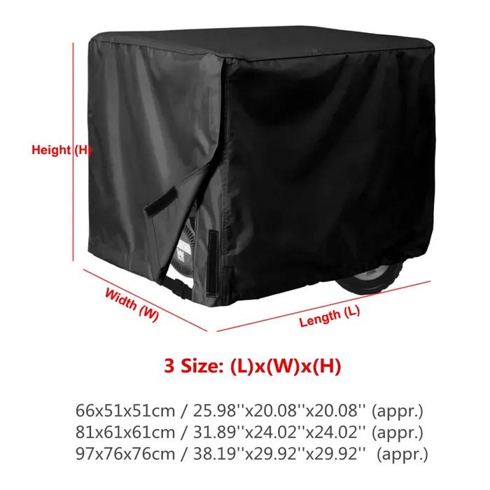 Housse de générateur noire de 3 tailles, housse de Protection coupe-vent, abri auvent, tissu Oxford