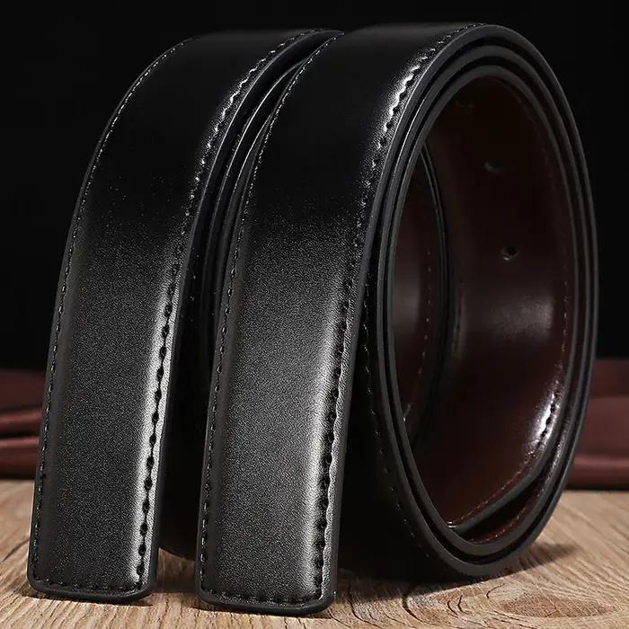 Cuir de vache réversible Double face, 2.8cm 3.0cm 3.3cm 3.5cm 3.8cm de large, avec trous, ceinture s