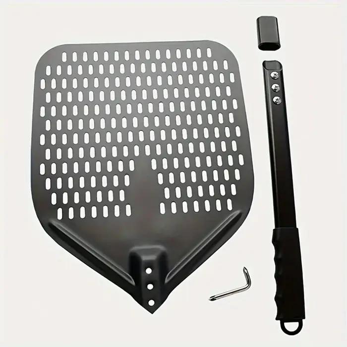 Pelle à pizza perforée rectangulaire, 30.48x35.56 cm, pour transfert, professionnelle, en aluminium,