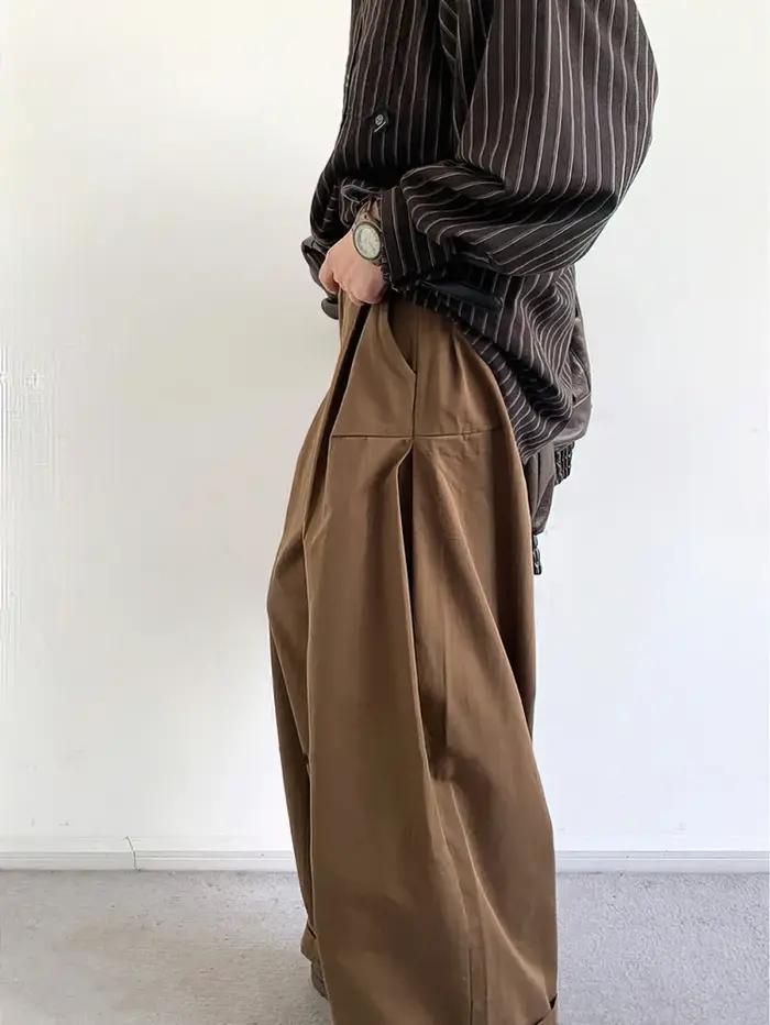 Vintage marron Baggy Cargo pantalon hommes Koraen Harajuku costume pantalon bureau pantalon décontra